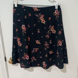 Black Floral Skirt